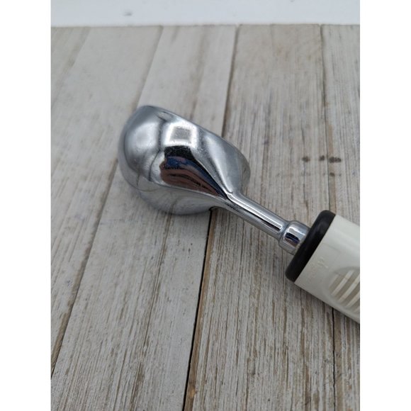 Metal Chrome Plastic White Ice Cream Scoop 8" Advertising - Picture 5 of 6
